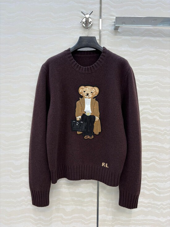 Ralph Lauren Sweaters - Ralph Lauren Gentleman Bear Brown Crewneck Sweater